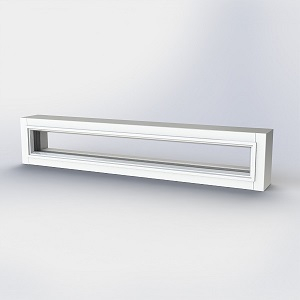 Ulko-oven kiinteä yläikkuna KYI 9x2 130mm valkoinen II-laatuinen
