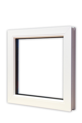 PVC- ikkuna, 2K, kiinteä, valkoinen, selektiivi